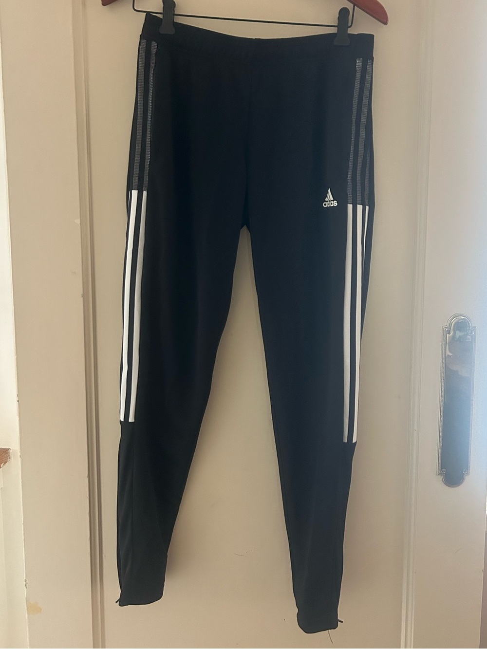 adidas Black Training Joggers with White Side Stripes - Kids